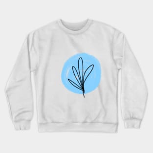 Blue watercolor line art abstract art Crewneck Sweatshirt